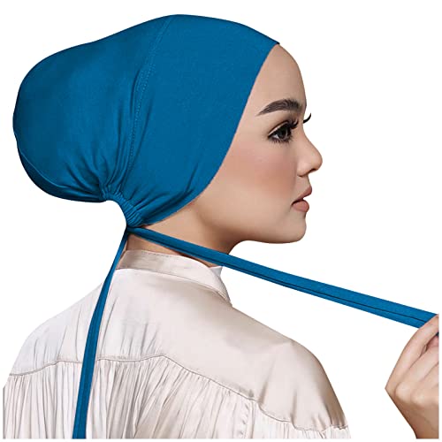 Frauen Casual Solid Color Multicolor Elastische Bandage Lace Up Bottom Muslim Hijab Gummiband Cm von ADXFWORU