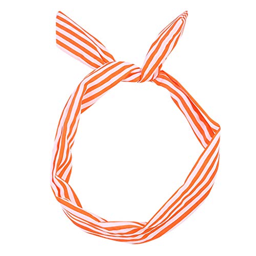 Paisley Rockabilly Wed Headband Retro-Schal mit DrahtHaarband Polka Dot Tartan compatible with Motorradanzug Kinder (Orange, One Size) von ADXFWORU