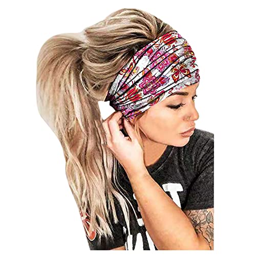 Wrap Band Headband Haarreif Frauen Haarband elastischer Druck Bandana Headband Tennisrucksack Kinder Head von ADXFWORU