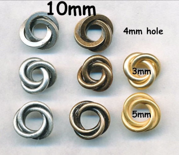 11 Mm-10 Mm Messing Love Knot Vintage 5 Verschiedene Größen Form - 10 Stück von ADadornments