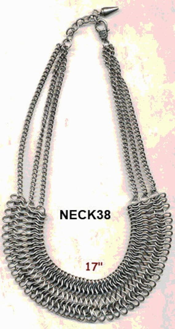 Fab Vintage Chain Mail Ketten 17 "Plus Extra Kette - 1 Halskette 1-1/8" Breite Der Kettenhemd von ADadornments