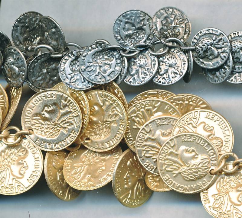 S A L E Gehämmerte Scheibe, Münzform Gelötete Kette. 15mm Und 8mm. Preiswert von ADadornments