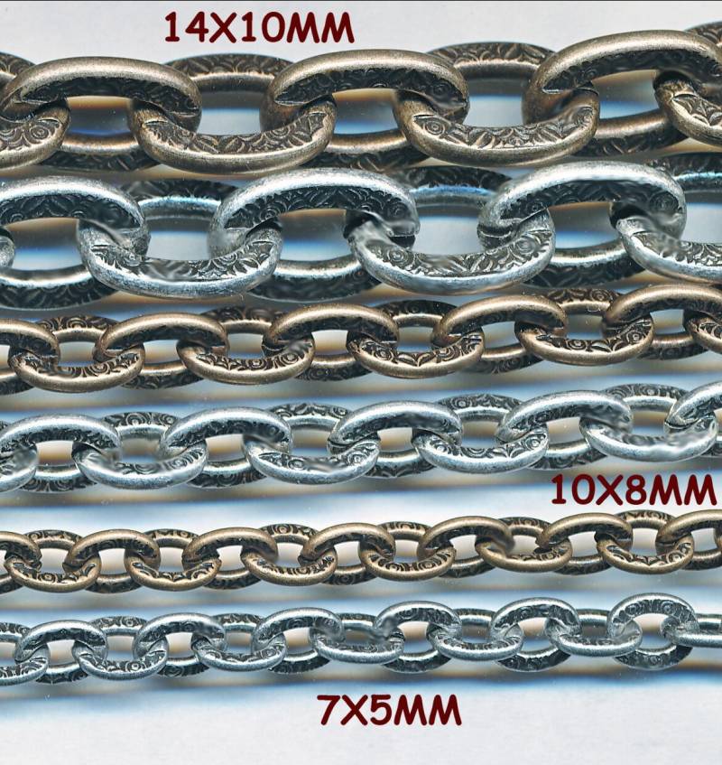 S A L E Schöne Texturierte Kette-3 Größen 14 X 10 Mm, 8 7 5 Mm Drei Farben. Sonderpreis von ADadornments