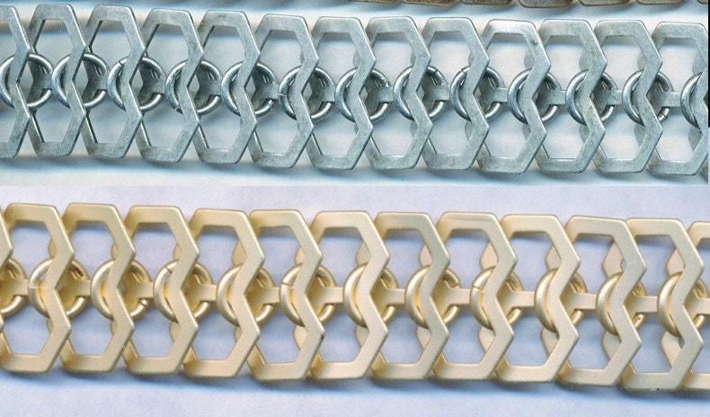 S A L E1 "Breite Dekorative Kette Mail Am Fuß Antique Sterling Plate Über Messing von ADadornments