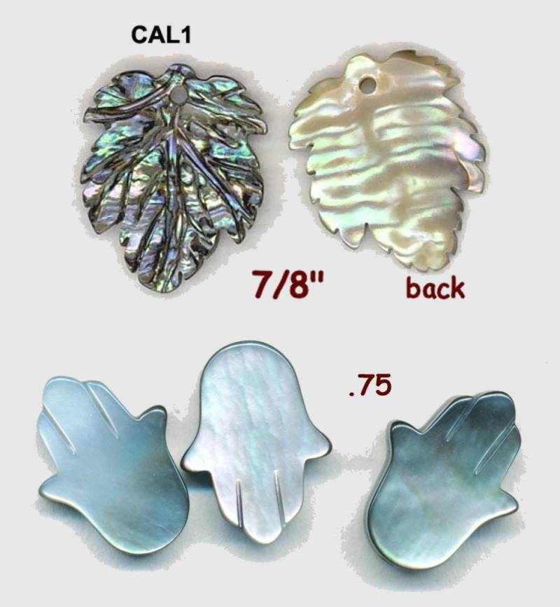 Schöne Mop Perlmutt Hand Geschnitzte Perlen .75 "Ein Paar Oder Blatt 7/8" Ein von ADadornments