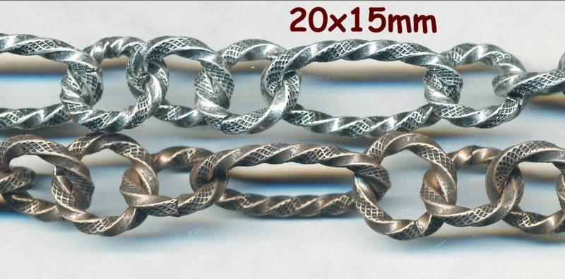 Ungewöhnliche Strukturierte Kette Am Fuß Verkauft Größte Glieder 20x15mm von ADadornments