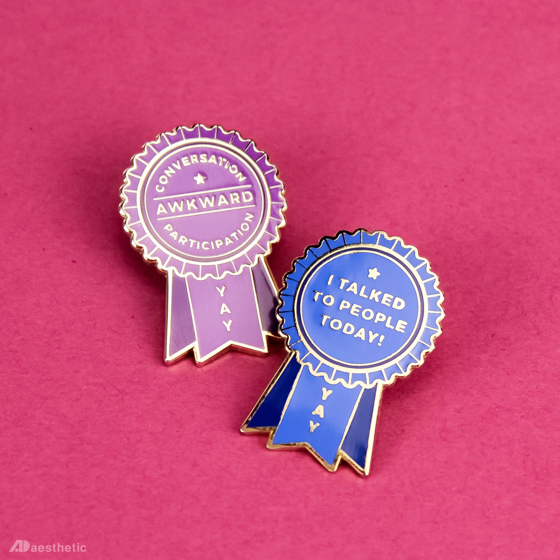 Self-Care Award Emaille Anstecknadeln - Zweier Set von ADaesthetic