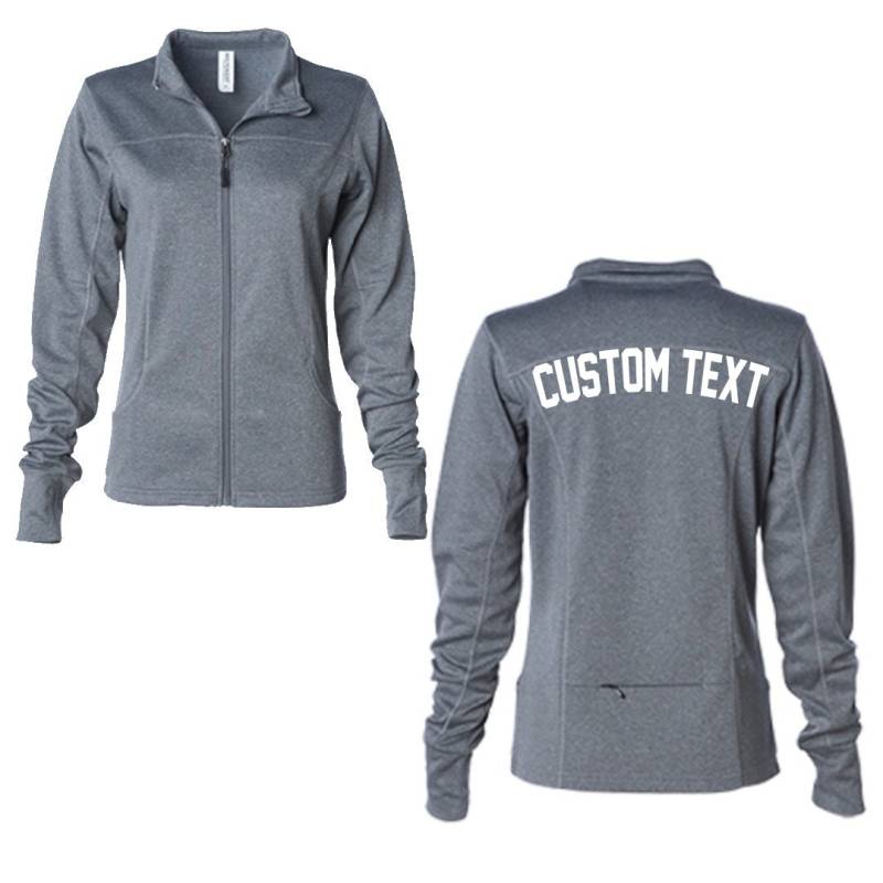 Benutzerdefinierte Poly Tech Trainingsjacke Für Frauen - Graue Sorority Oder Fitness-studio Workout Weiche Daumenlochjacke Benutzerdefinierte von ADashofChic