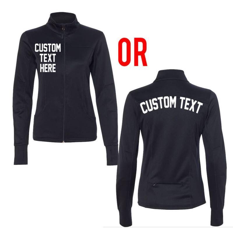 Benutzerdefinierte Poly Tech Trainingsjacke Für Frauen - Sorority Oder Fitness-studio Workout Weiche Daumenlochjacke Benutzerdefinierte Textjacke von ADashofChic