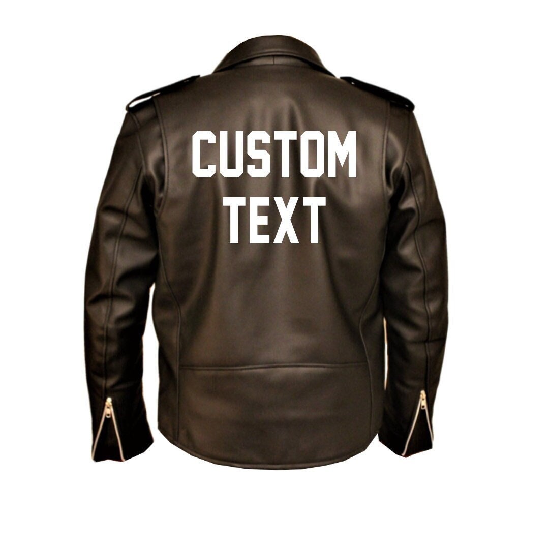 Benutzerdefinierte Text Herren Lederjacke, Personalisierte Premium Kunstleder Moto Jacke, Herr Hochzeit Jacken, Motorrad Jacke Geschenk Für Ihn von ADashofChic