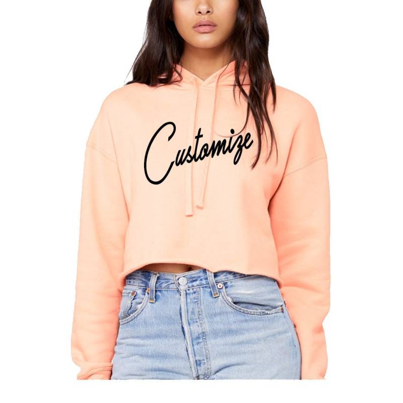 Benutzerdefinierten Text Weichen Fleece Langarm Ernte Sweatshirt - Anpassen Kapuzen Pfirsich Pullover Geschenk Für Ihre Individuelle Hoodie Trendige von ADashofChic