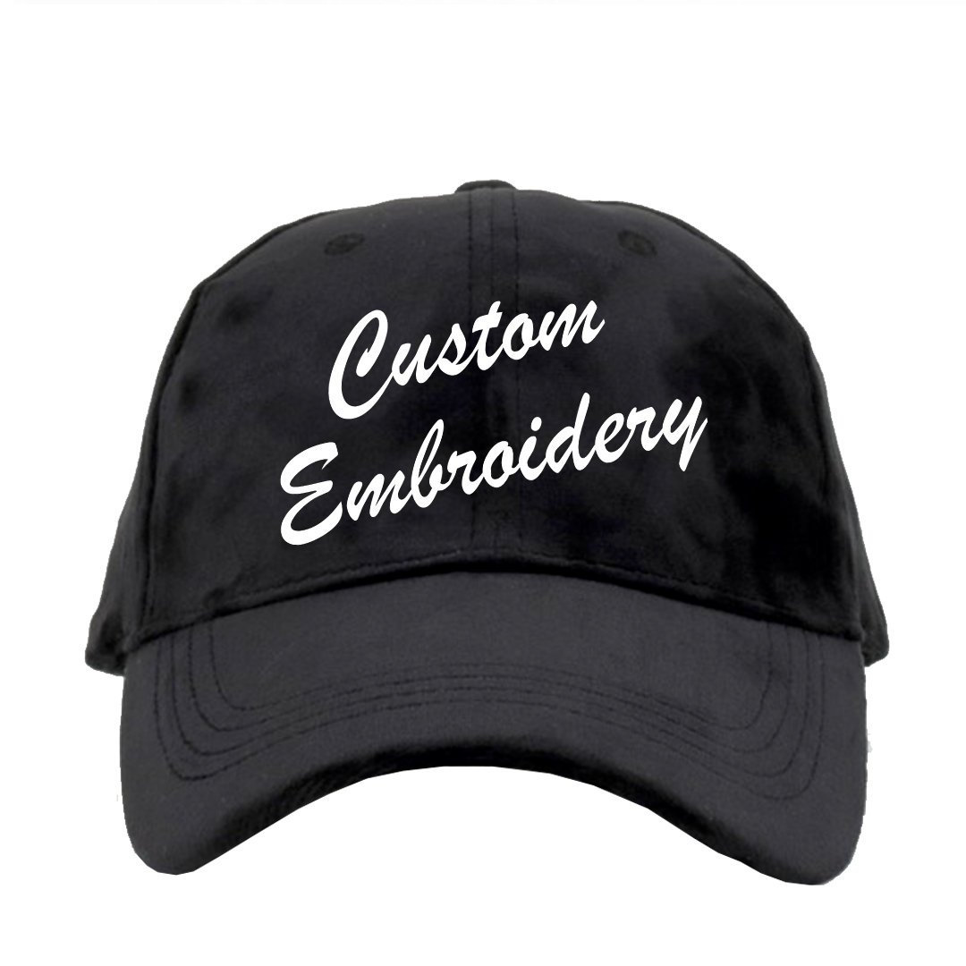 Benutzerdefinierter Text Bestickter Schwarzer Samt-Dad-Hut-Personalisierter Dad-Hut Verstellbar-Schwarzer Lässiger Feiner Samt-Feste Baseballmütze von ADashofChic