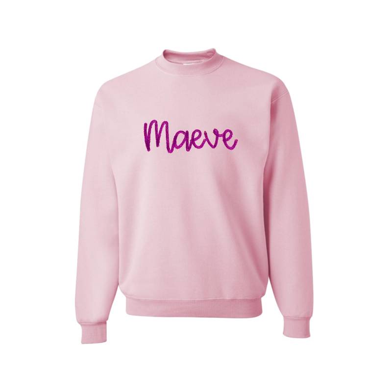 Benutzerdefinierter Text Soft Pink Slouchy Übergroßer Freund Rosa Pullover Sweatshirt - Unisex Gemütlich Benutzerdefinierte Personalisieren Sie von ADashofChic