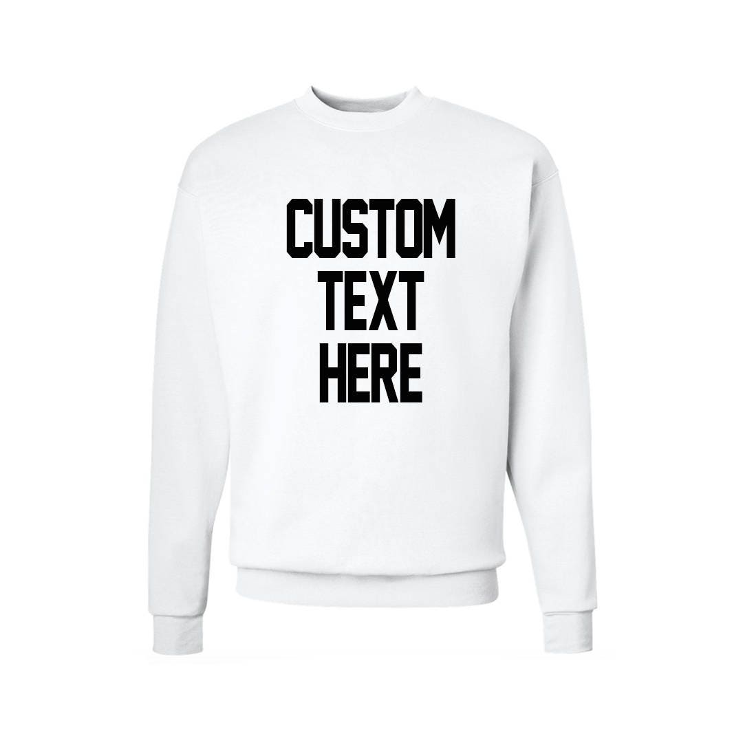 Benutzerdefinierter Text Weiß Slouchy Übergroßer Freund Pullover Sweatshirt - Unisex Gemütlich Benutzerdefinierte Personalisieren Sie Entwerfen von ADashofChic