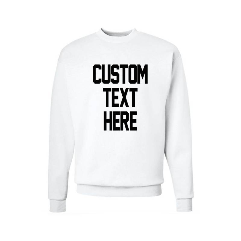 Benutzerdefinierter Text Weiß Slouchy Übergroßer Freund Pullover Sweatshirt - Unisex Gemütlich Benutzerdefinierte Personalisieren Sie Entwerfen von ADashofChic