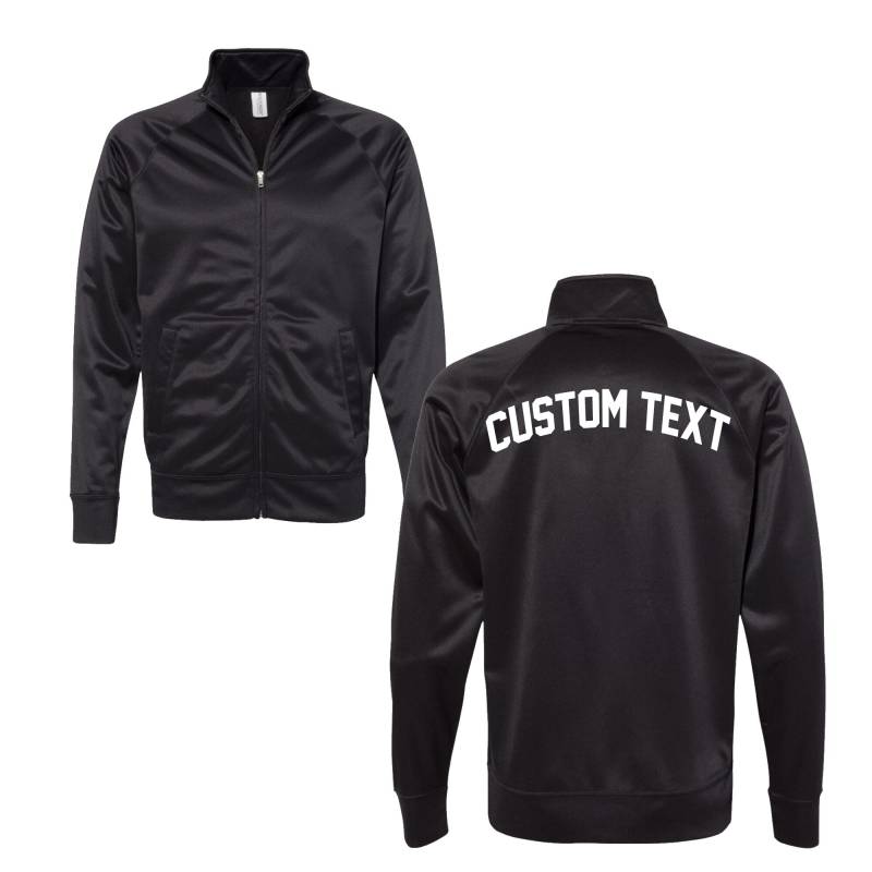Custom Herren Poly Tech Full Zip Track Jacke - Sorority Oder Gym Workout Weiche Daumenlochjacke - Individuelle Textjacke - Design Your Own von ADashofChic