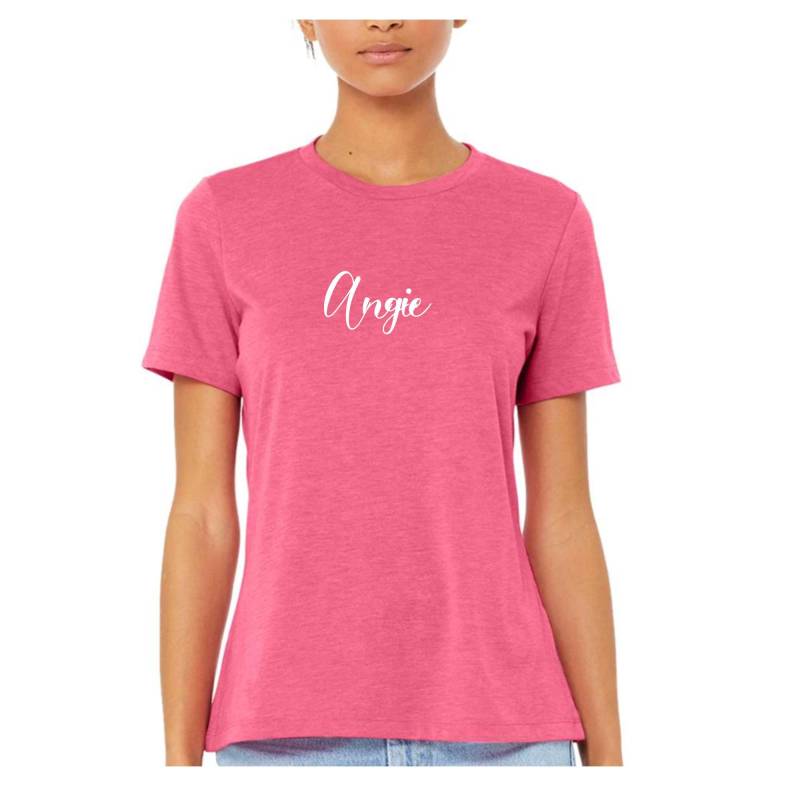 Custom Text Basic Boyfriend Relaxed Kurzarm T-Shirt - Damen Personalisieren Viele Farben Rundhals Perfektes Design Ihr Eigenes Sprichwort von ADashofChic