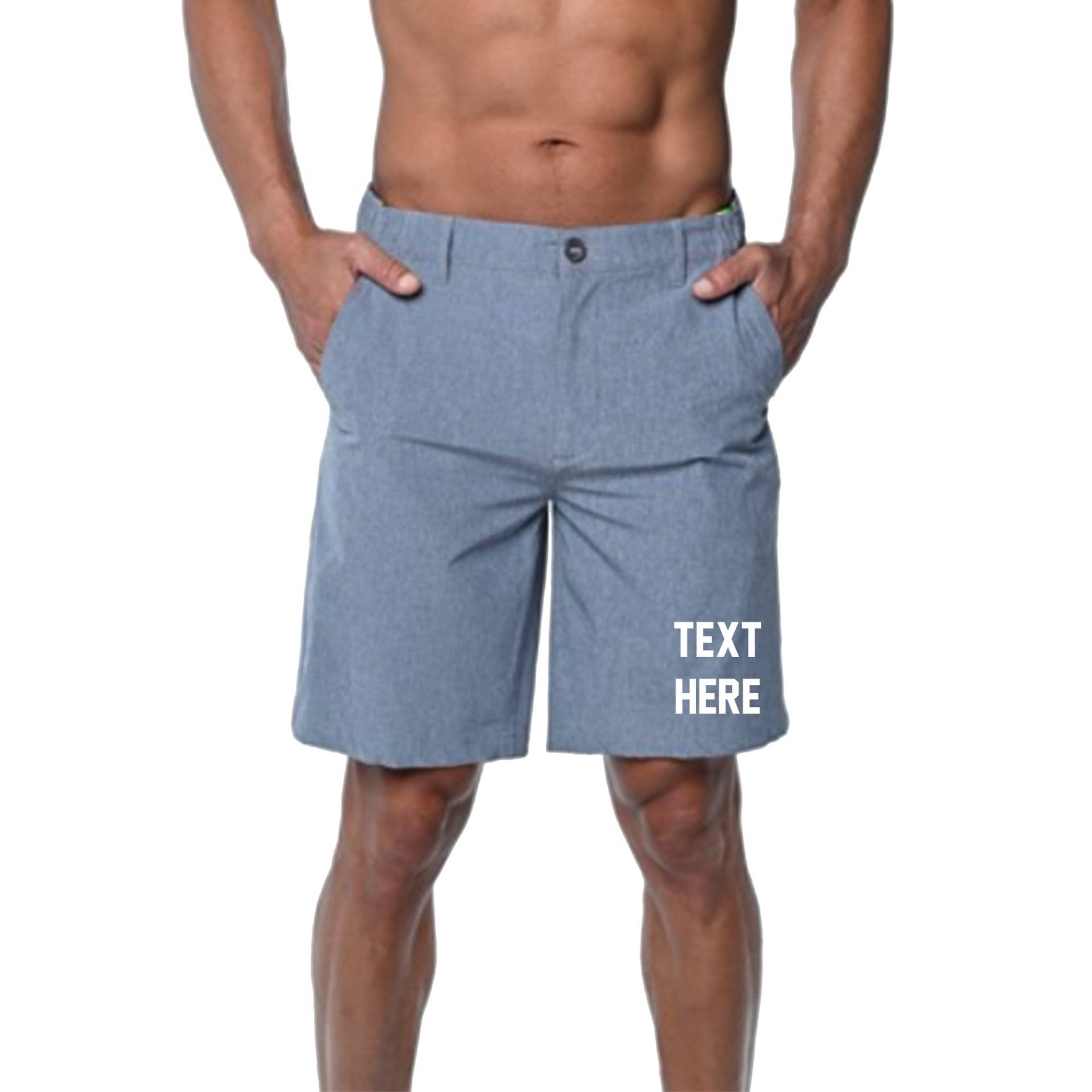 Personalisierte Herren Hybrid Grau Badeshorts, Benutzerdefinierter Text Schwimmen Board Short Trunks, Flitterwochen, Geschenk Für Ihn, Badehose von ADashofChic