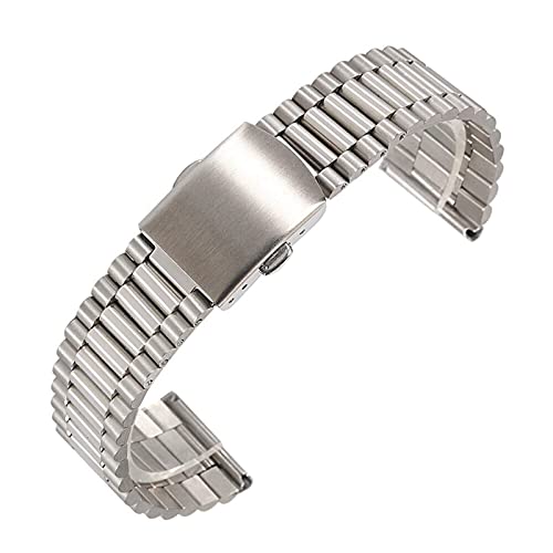 ADovz Armband 12 mm 14 mm 16 mm 18 mm 20 mm massives Edelstahl-Uhrenarmband for Herren und Damen, universelles Metall-Armband, Armband-Zubehör mit Werkzeug (Color : Silver_20mm) von ADovz