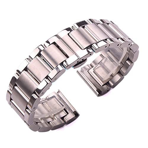 ADovz Armband Massives 316L-Edelstahl-Uhrenarmband, silberfarben, 18 mm, 20 mm, 21 mm, 22 mm, 23 mm, 24 mm, Metall-Uhrenarmband, Armbanduhr (Color : 22mm_Middle Brushed) von ADovz