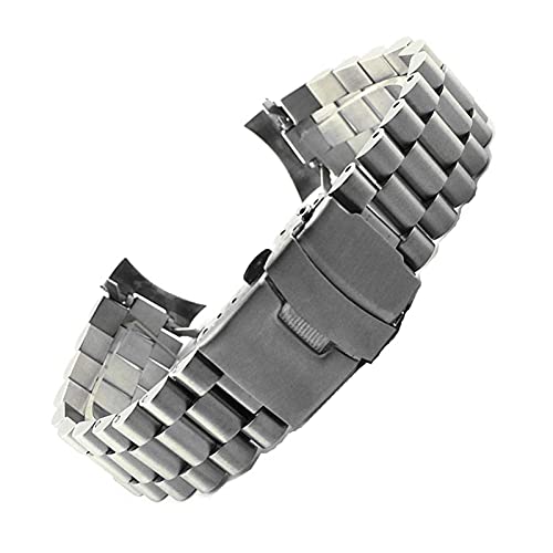 ADovz Armband Uhrenarmband, 20 mm, 22 mm, Edelstahlarmband, poliertes, gebogenes Ende, for Herren-Ersatzuhrenzubehör (Color : BlackOne_20mm) von ADovz