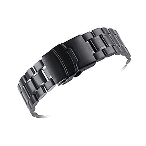 ADovz Armband Uhrenarmband, Edelstahlarmband, 18 mm, 20 mm, 22 mm, Armband for Herren und Damen, universelle aufklappbare Schnalle, massives Metallarmband, Schmuckarmband (Color : 22mm_Black) von ADovz