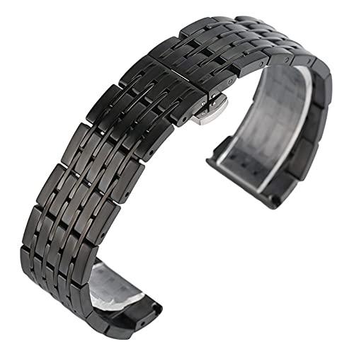 ADovz Armband Uhrenarmband, Edelstahlarmband, 20 mm, 22 mm, 24 mm, Ersatzarmband for Herren und Damen (Color : 22mm_Black) von ADovz