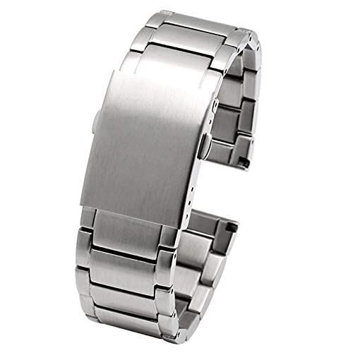 ADovz Armband Uhrenarmband, massives Edelstahlarmband, 24 mm, 26 mm, 28 mm, 30 mm, Faltschließe, Herren-Ersatzarmband aus Metall (Color : 24mm_Black) von ADovz