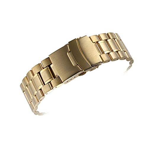ADovz Armband Uhrenarmband aus Edelstahl, 18 mm, 20 mm, 22 mm, Armband for Damen und Herren, universelle Faltschließe, massives Metallarmband (Color : 20mm_Silver) von ADovz