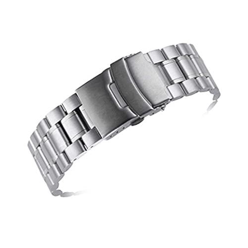 ADovz Armband Uhrenarmband aus Edelstahl, 18 mm, 20 mm, 22 mm, Armband for Damen und Herren, universelle Faltschließe, massives Metallarmband (Color : 22mm_Silver Gold) von ADovz