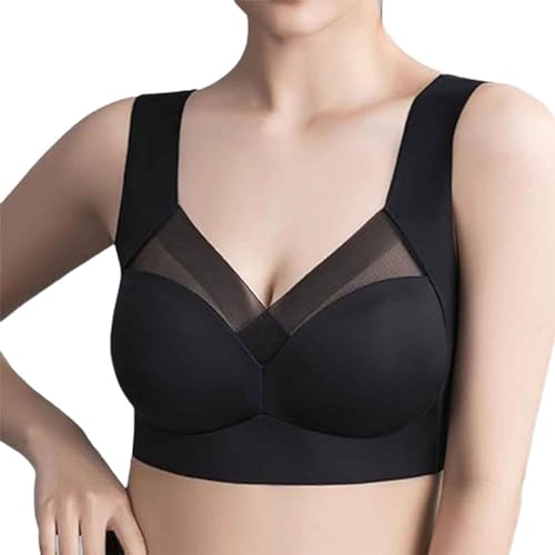 ADovz Hatmeo-BH, Hatmeo Haltungskorrektur-BH, Keilani-Spitzen-Push-Up-BH (L,Black) von ADovz