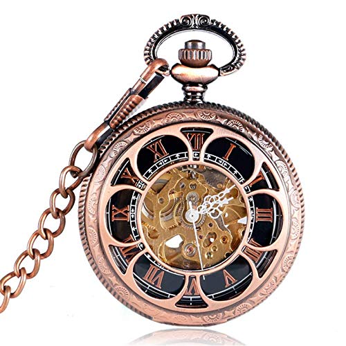 ADovz Hübsche Roségold automatische mechanische Taschenuhr Damen Herren Geschenke Halskette Anhänger von ADovz