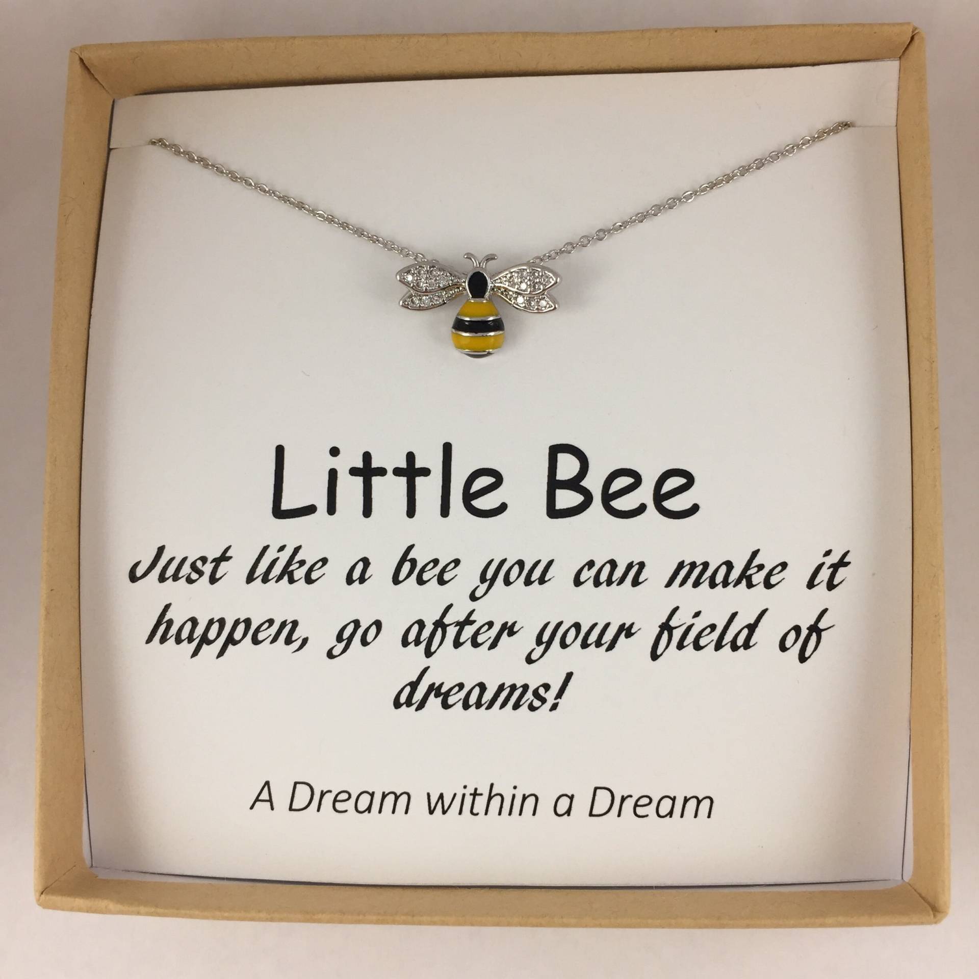 Edelstein Halskette, Bienen Honigbiene Natur Königin Biene Zirkonia Silber, Weihnachtsgeschenk von ADreamWithinaDreamCo
