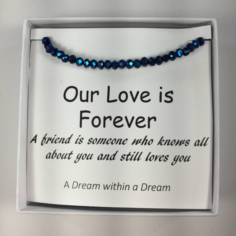 Glasperlen Halskette, Layer Halsketten, Weihnachtsgeschenk, Hellrosa Kristall Orange Kristall, Dunkelblauer Gelbe Halskette von ADreamWithinaDreamCo