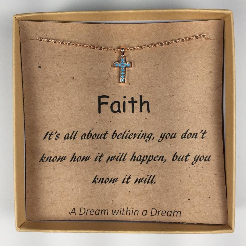 Kreuz Halskette, Cz Edelstein Anhänger, Schützende Geschenk, Zierliche Unisex Rose Gold Silber von ADreamWithinaDreamCo