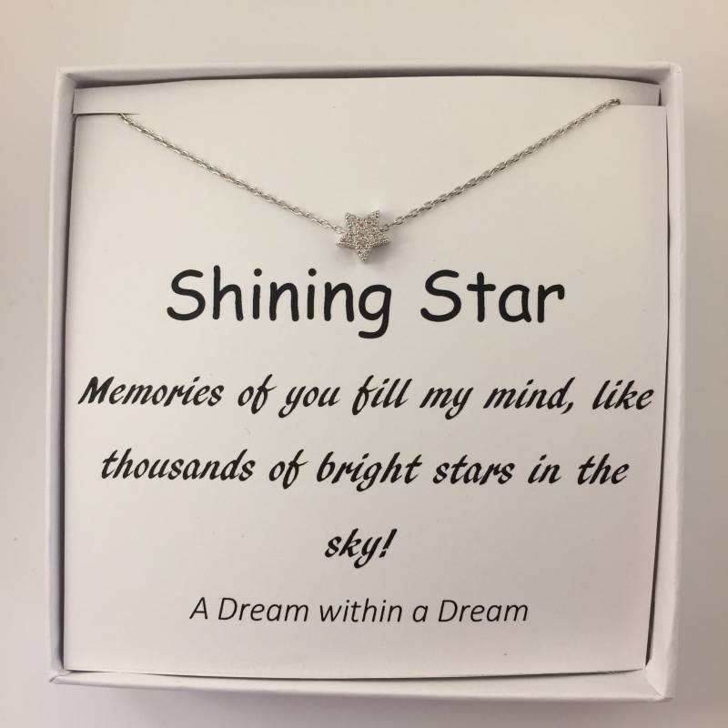 stern Halskette, Edelstein Brautjungfern Geschenk, Zirkonia Zierliche Prom Schmuck, Blumen Mädchen Weihnachtsgeschenk von ADreamWithinaDreamCo