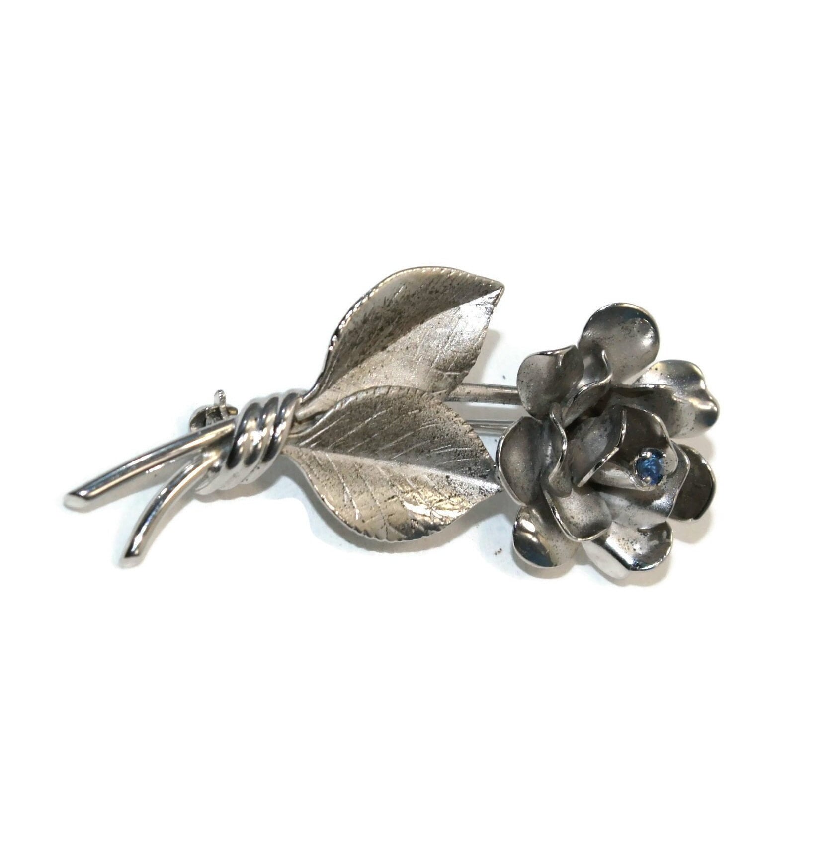 Harry S. Bick Vintage Sterling Silber Und Lila Amethyst Rose Blumen Brosche. Gestempelt Hsb von ADreamersCarnival