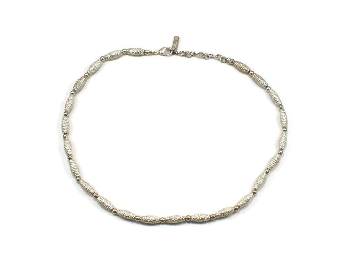 Napier Vintage-sterling Silber 18-Zoll-Perlen-Halskette Mit Karabinerverschluss. Hallmark Tag von ADreamersCarnival