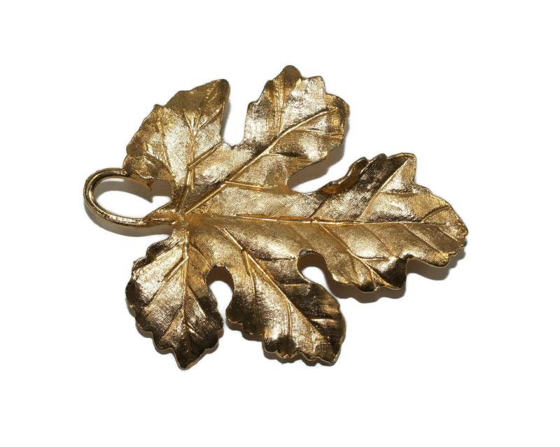 Vintage Gebürstet Gold Ton Detaillierte Blatt Brosche. Herbstlich, Erntedank Geschenk von ADreamersCarnival