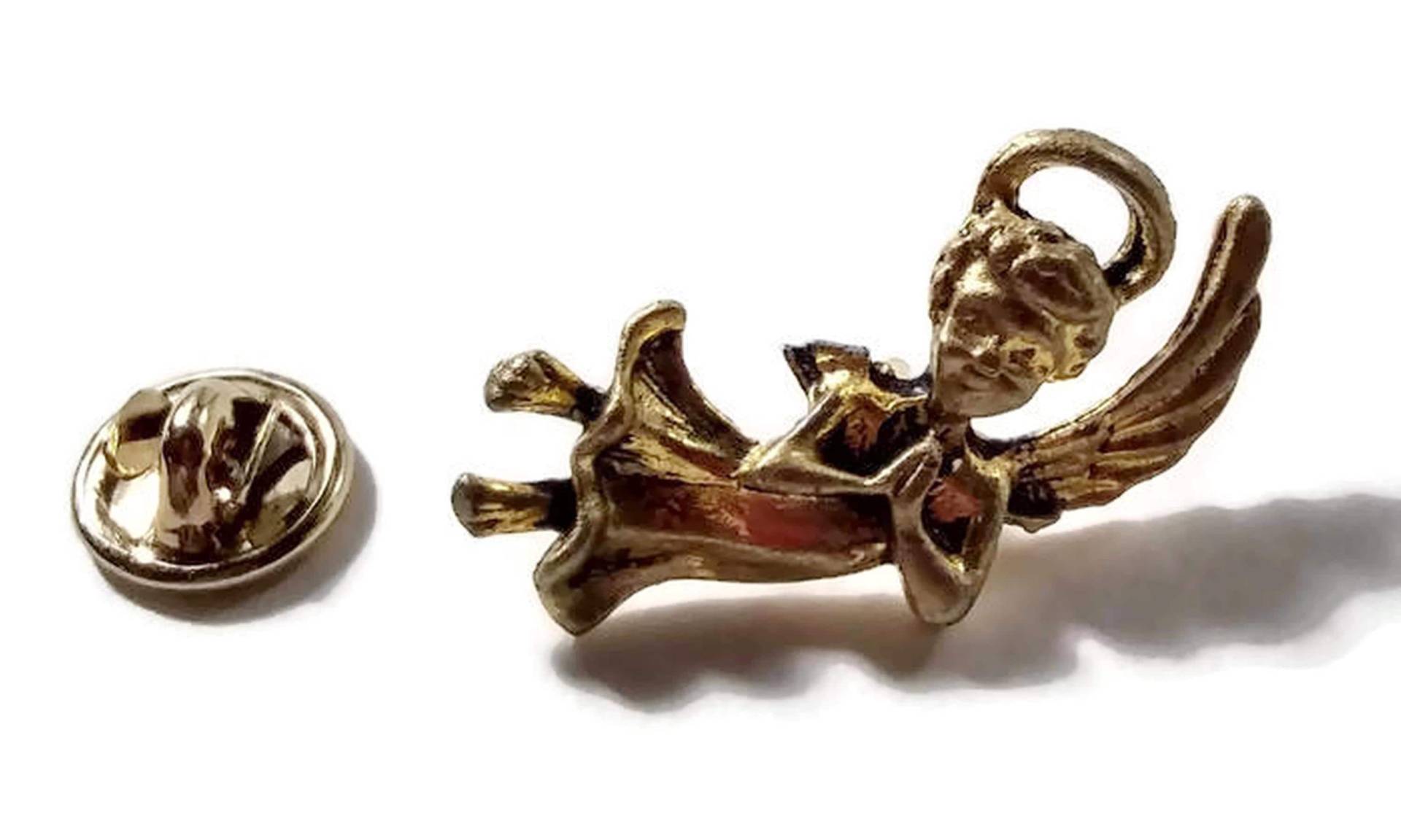 Vintage Schutzengel Im Gebet Anstecker, Goldton. Revers Scatter Brosche Pin von ADreamersCarnival