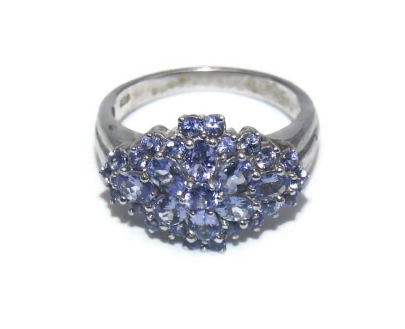 Vintage Sterling Silber Und Amethyst Glas Größe 8 Statement Ring. Punziert 925 von ADreamersCarnival