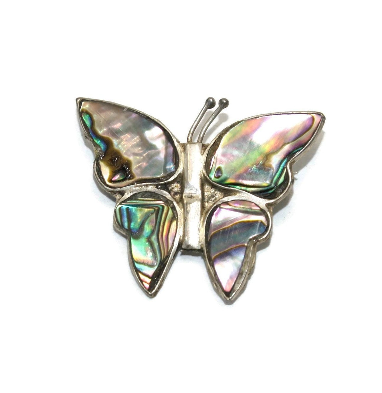 Vintage Sterling Silber Und Eingelegte Abalone Schmetterling Brosche von ADreamersCarnival
