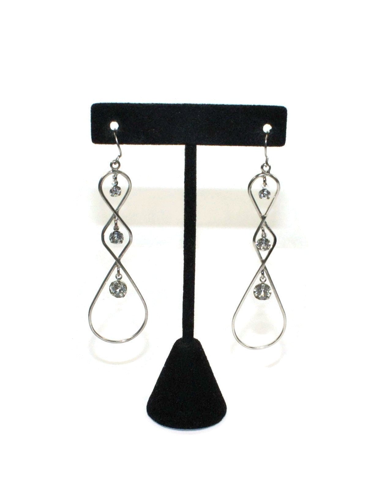 Vintage Sterling Silber Und Strass Ohrringe Mit Haken Für Durchbohrte Ohren von ADreamersCarnival