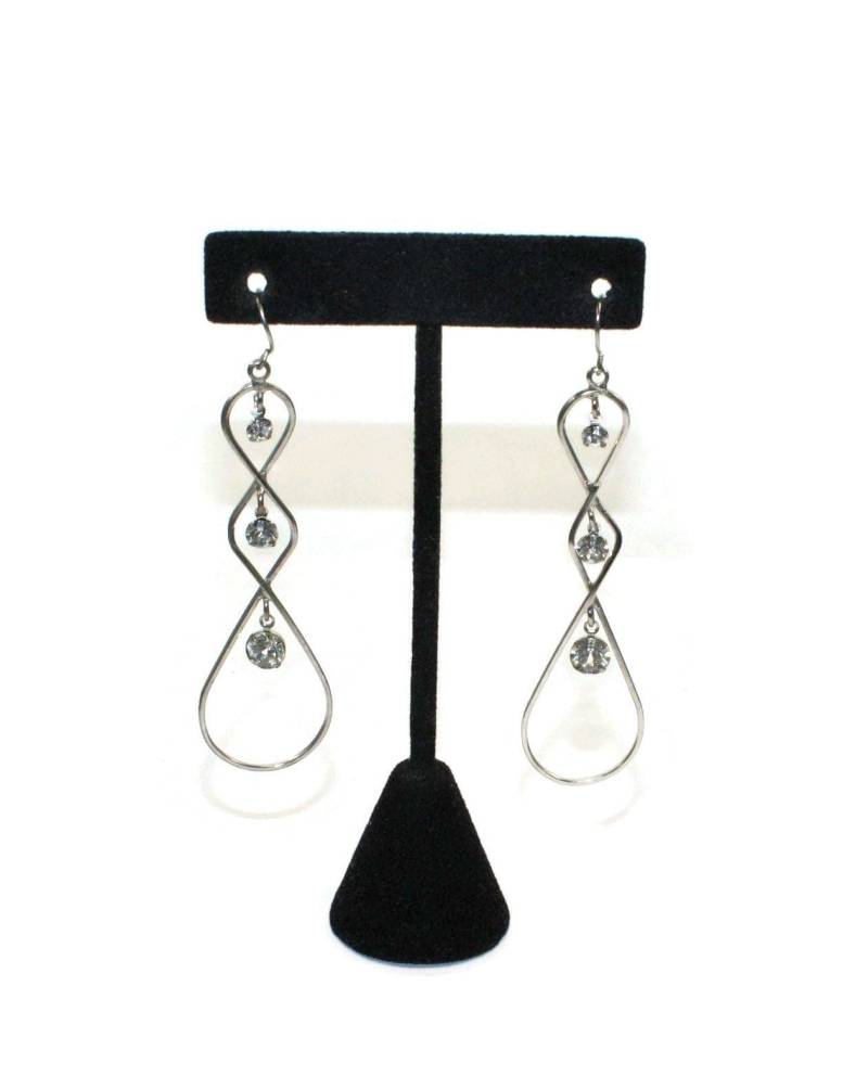 Vintage Sterling Silber Und Strass Ohrringe Mit Haken Für Durchbohrte Ohren von ADreamersCarnival