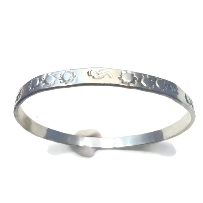 Vintage Taxco Mexico Sterling Silber Armreif Mit Gravur. Markiert Mexico von ADreamersCarnival