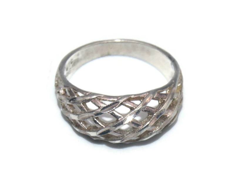 Vintage Utc Sterling Silber Ring Größe 5 Gewebt Design. 925 Markenzeichen von ADreamersCarnival