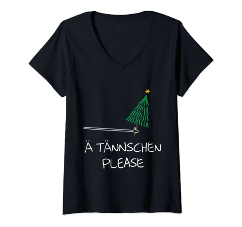 Damen Ä Tännschen Please Tshirt als Lustiges Weihnachts T-Shirt mit V-Ausschnitt Damen Ä Tännschen Please Tshirt als Lustiges Weihnachts T-Shirt mit V-Ausschnitt von Ä Tännschen Please Tshirt