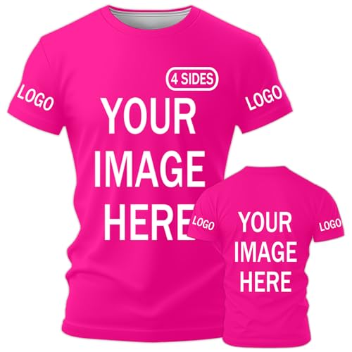 AEDOSW Personalisierte T-Shirts für Herren und Damen Unisex Rundhals T-Shirt mit eigenem Foto, Text oder Logo gestalten Vorder- und Rückseite bedruckbar, individuell anpassbares Shirt für Erwachsene AEDOSW Personalisierte T-Shirts für Herren und Damen Unisex Rundhals T-Shirt mit eigenem Foto, Text oder Logo gestalten Vorder- und Rückseite bedruckbar, individuell anpassbares Shirt für Erwachsene von AEDOSW