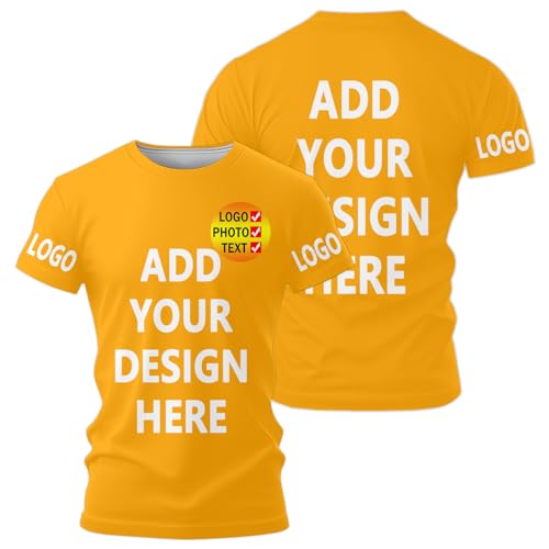 AEDOSW Personalisierte T-Shirts für Männer und Frauen – Unisex Rundhals T-Shirt individuell gestalten mit eigenem Bild, Text oder Logo – Bedrucktes T-Shirt vorne und hinten für Erwachsene AEDOSW Personalisierte T-Shirts für Männer und Frauen – Unisex Rundhals T-Shirt individuell gestalten mit eigenem Bild, Text oder Logo – Bedrucktes T-Shirt vorne und hinten für Erwachsene von AEDOSW