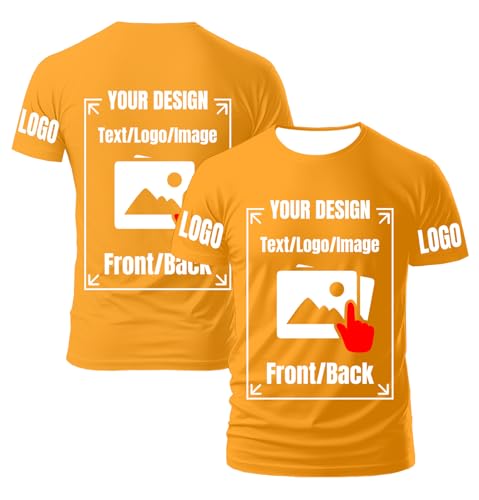 AEDOSW Personalisierte T-Shirts für Männer und Frauen – Unisex Rundhals T-Shirt individuell gestalten mit eigenem Foto, Text oder Logo – Bedrucktes T-Shirt vorne und hinten für Erwachsene von AEDOSW